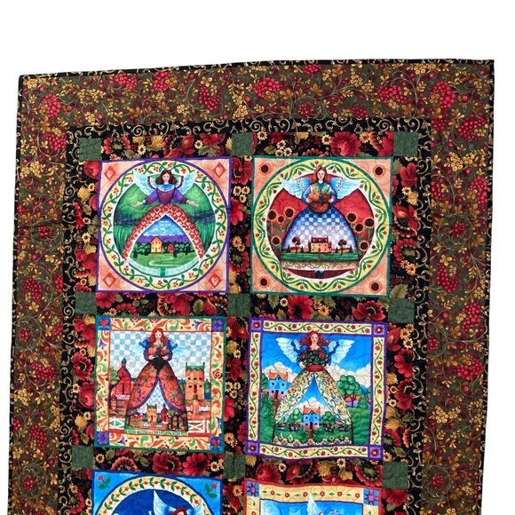 Jim Shore Angels Homemade Lap Throw Wall Quilt 44"x32" - Picture 3 of 7